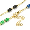 Brass Enamel Column Link Chain Necklaces NJEW-H039-05G-04-1