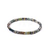 Bohemian Natural Indian Agate & Golden Synthetic Non-magnetic Hematite Beaded Stretch Bracelets for Women Men NY1304-10-1