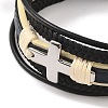 Braided Microfiber Leather Multi-strand Bracelets BJEW-B096-26P-2