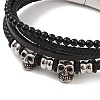 Braided Microfiber Leather Multi-strand Bracelets BJEW-B096-06G-2