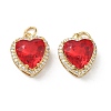 Brass Micro Pave Cubic Zirconia Pendants KK-C252-02A-G-1