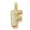 Brass Micro Pave Cubic Zirconia Pendants KK-E061-03G-06-1