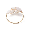 Copper Wire Wrapped Dyed Natural Shell Finger Rings for Women RJEW-TA00139-4