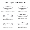 6Pcs 6 Styles 304 Stainless Steel Chain Bracelets BJEW-GA0001-18-2