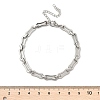 304 Stainless Steel Rectangle Link Chains Bracelets for Men & Women BJEW-D042-44P-5