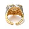 Brass Micro Pave Cubic Zirconia Cuff Rings for Women RJEW-G325-07GP-3