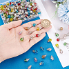 160Pcs 8 Colors Glass Charms PALLOY-PHE00017-3