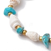 Summer Beach Synthetic Turquoise Chip & Shell Beaded Bracelets for Women BJEW-JB10286-3