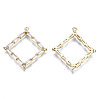 Brass Inlaid Clear Cubic Zirconia Pendants ZIRC-S069-035G-2