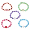 Handmade Flower Polymer Clay Stretch Bracelets BJEW-JB09825-1