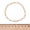 Natural Cultured Freshwater Pearl & Baroque Pearl Keshi Beads Stretch Bracelets for Women BJEW-JB13515-2
