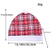 Tartan Pattern Cloth Santa Hat Car Headrest Cover PW-WG724CB-02-1