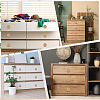 Rattan Woven & Wood Round Drawer Knobs DIY-WH20410-01A-4