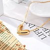 304 Stainless Steel Heart Pendant Snake Chain Necklaces NJEW-U026-08G-4