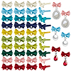 40Pcs 10 Colors Alloy Bowknot Stud Earring Findings EJEW-GA0001-13-1