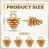 8Pcs Brass Charms KK-LP0004-18-2