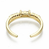 Brass Micro Pave Clear Cubic Zirconia Cuff Rings RJEW-S045-043G-NR-4