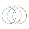 Natural Mixed Stone Faceted Round and Dyed Malaysia Jade & Pearl Beaded Necklaces with Brass Micro Pave Clear Cubic Zirconia Cross NJEW-JN05975-2