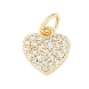 Rack Plating Brass Micro Pave Clear Cubic Zirconia Charms KK-Z060-07G-02-1