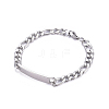 667 Stainless Steel Figaro Chain ID Bracelets BJEW-G631-05P-1-1