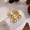 304 Stainless Steel Oval Chain Tassel Stud Earrings NM9874-3
