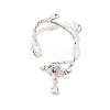 Brass Micro Pave Clear Cubic Zirconia Bead Frame KK-K371-49S-1