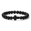 Glass Round Beads Stretch Bracelets LS-YG0612-3-1
