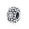 925 Sterling Silver European Beads with Clear Cubic Zirconia STER-BB71393-A-2