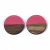 Transparent Resin & Walnut Wood Pendants RESI-S358-02B-H49-2