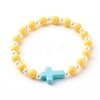Opaque Acrylic Stretch Beaded Bracelets for Kids X-BJEW-JB06230-5