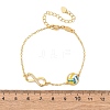 Sports Brass Micro Pave Cubic Zirconia Infinity Link Bracelets BJEW-D386-01B-G-3