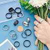Unicraftale 18Pcs 18 Style 201 Stainless Steel Plain Band Ring for Women RJEW-UN0002-49-2