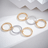 2Pcs Stainless Steel Micro Pave Cubic Zirconia Finger Rings RJEW-UN0003-10B-2