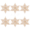 Fingerinspire 6Pcs 1-Hole Brass Micro Pave Clear Cubic Zirconia Shank Buttons BUTT-FG0001-35G-1