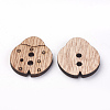 2-Hole Wooden Sewing Buttons WOOD-S037-061-2