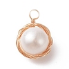 Natural Cultured Freshwater Pearl Pendants PALLOY-JF01979-01-2