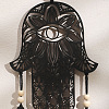 Bohemian Wooden Hamsa Hand with Tassel Pendant Decorations PW-WG49944-01-5