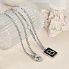 304 Stainless Steel Enamel Chain Necklaces NJEW-M078-07P-3