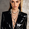 Aluminum & Plastic Pearl 3 Layer Nuggets Tassel Necklaces for Women WG0B97E-02-2