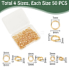 200Pcs 4 Styles Brass Split Rings FIND-UN0016-24-3