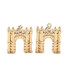 Brass Micro Pave Clear Cubic Zirconia Pendants KK-K351-71G-1
