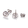 Tarnish Resistant 304 Stainless Steel Stud Earrings EJEW-N045-01P-3