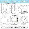 Beebeecraft 120Pcs 6 Style 304 & 316 Surgical Stainless Steel Earring Findings DIY-BBC0001-75-2