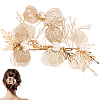 Alloy with Plastic Pearl Flower Alligator Hair Clips OHAR-WH20010-05G-1