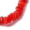 Dyed Natural Freshwater Shell Beaded Stretch Bracelets for Men Women BJEW-JB12478-01-3