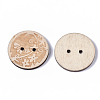 2-Hole Printed Wooden Buttons BUTT-T006-004-2