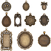 20Pcs 10 Styles Tibetan Style Zinc Alloy Pendant Cabochon Settings TIBEP-SC0003-50-7
