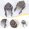 2Pcs 2 Styles Tibetan Style Brass Shackle Clasps FIND-GF0007-66-6