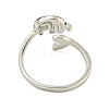 Cute Panda Brass Enamel Open Cuff Ring for Women RJEW-M016-01P-4