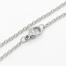 Unisex 304 Stainless Steel Cable Chain Necklaces STAS-O037-83P-02